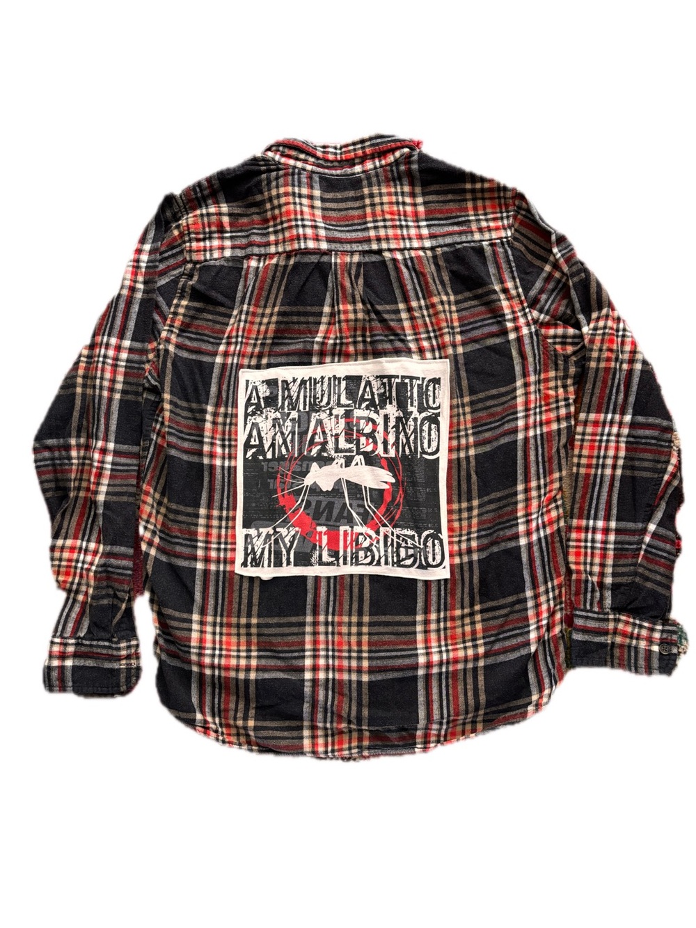 Upcycled Nirvana Lyrics Back Patch Flannel Shirt- Smells Like Teen Spirit